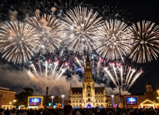Münchens Frühlingsfest startet mit 12.000 Feuerwerkskörpern über der Theresienwiese