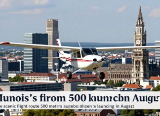 Münchens Skyline aus 500 Metern: Neue Rundflugroute startet ab August