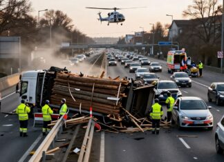 Schwerer Lkw-Unfall auf Münchens Mittlerem Ring – A8 blockiert, drei Verletzte