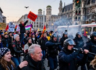 15.000 Menschen bei Münchner Großdemo gegen Rechtsextremismus – Polizei setzt Pfefferspray ein