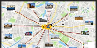 Interaktive Karte zeigt 25 Münchner Sehenswürdigkeiten mit Gehzeiten und ÖPNV-Routen