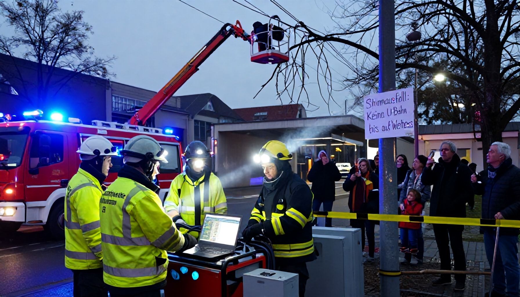 Notfallmaßnahmen der Stadtwerke und Feuerwehr