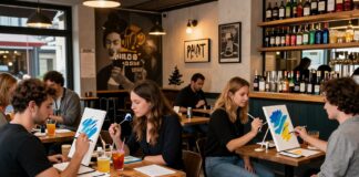 Münchens erste Paint-and-Drink-Bar bietet 12 kreative Abende pro Monat