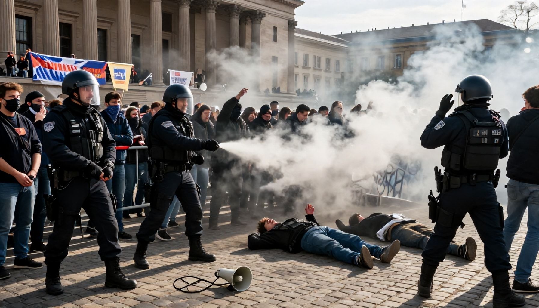 Pfefferspray und Festnahmen: Eskalation am Odeonsplatz