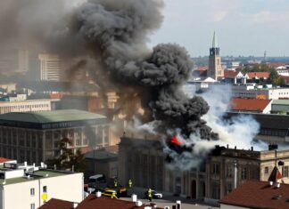 Dichte Rauchwolke über München: Feuerwehr im Einsatz nach Brand in Altbau in der Innenstadt
