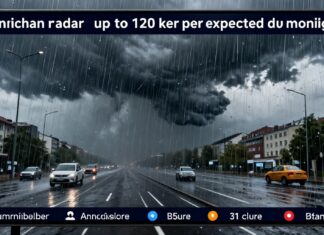 Starkregen-Radar für München zeigt 120 Liter pro Quadratmeter bis Mitternacht