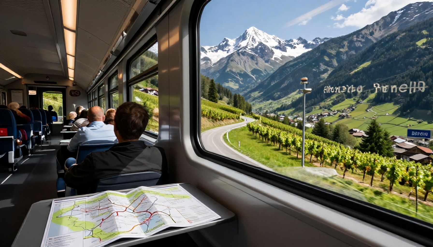 Streckenplan und Reisezeiten: 10 Stunden durch die Alpen