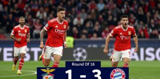 Benfica trifft im Achtelfinale mit 1:3-Rückstand auf den FC Bayern München