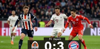Schachtar Donezk unterliegt Bayern München mit klarem 0:3 in der Statistik