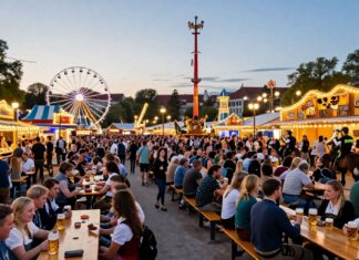 Über 10.000 Besucher feiern erste Frühlingsfeste auf der Theresienwiese heute Abend