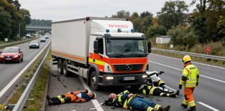 Schwerer Lkw-Unfall auf A9 bei München – drei Verletzte und stundenlange Sperrung