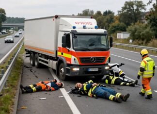 Schwerer Lkw-Unfall auf A9 bei München – drei Verletzte und stundenlange Sperrung