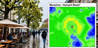Münchens Regenradar: Stündliche Vorhersage für die nächsten 12 Stunden