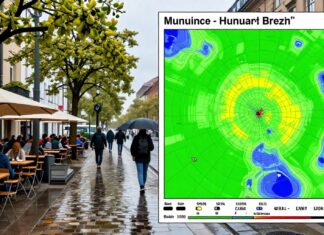 Münchens Regenradar: Stündliche Vorhersage für die nächsten 12 Stunden