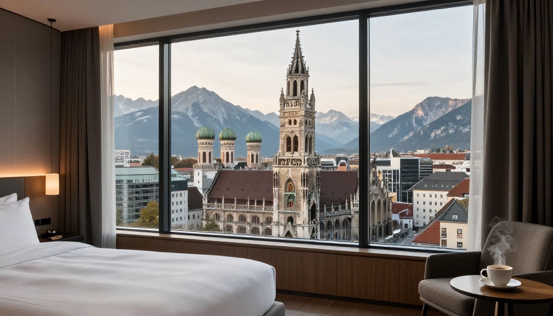Zimmer mit Blick auf die Frauenkirche oder die Berge