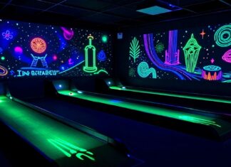 Münchens erstes Neon-Golf: 18 Löcher im ultravioletten Schwarzlicht-Fieber