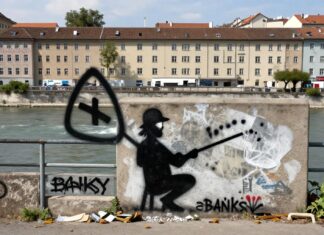 Münchens neues Banksy-Graffiti an der Isar nach nur 24 Stunden übermalt