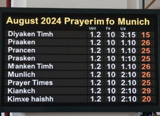 Diyanet veröffentlicht aktuelle Gebetszeiten für München im August 2024