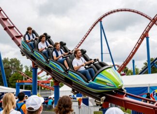 Neue 25-Meter-Achterbahn im Funpark München eröffnet