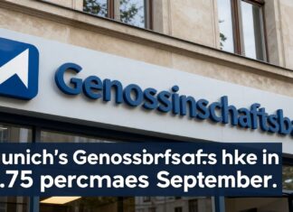 Münchner Genossenschaftsbank erhöht Kreditzinsen um 0,75 Prozentpunkte ab September