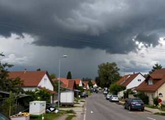 Schwere Unwetter hinterlassen heute in München und Oberbayern 12.000 Haushalte ohne Strom