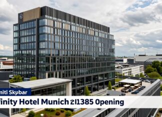 Infinity Hotel München eröffnet 2025 mit 300 Zimmern und Skybar am Olympiapark