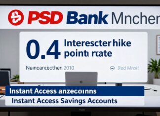 PSD Bank München erhöht Zinsen auf Tagesgeld um 0,4 Prozentpunkte