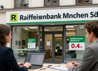 Raiffeisenbank München Süd erhöht Zinsen auf Festgeldkonten ab 1. Juni um 0,4 Prozentpunkte