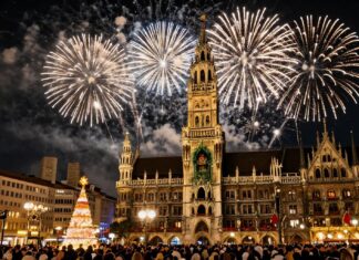Über 50.000 Besucher feiern Silvester am Münchner Marienplatz mit Rekord-Feuerwerk
