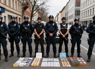Großrazzia in der Türkenstraße: 12 Festnahmen und Drogen im Wert von 50.000 Euro sichergestellt