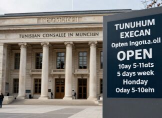 Tunesisches Konsulat München verlängert Öffnungszeiten ab 15. Oktober auf fünf Tage pro Woche